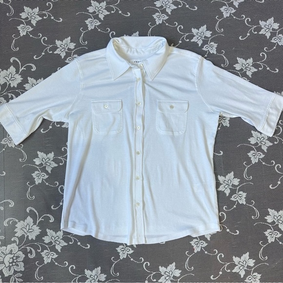 Frame Button Down Shirt Sleeve Cotton Shirt Sz Large - Picture 1 of 10